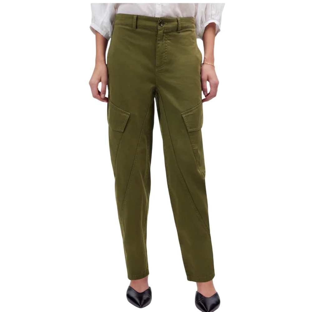 Madewell Barrel Leg Utility Pants‎ Olive Green Women's Size 4 EUC